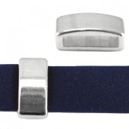 DQ metaal schuiver Blokje voor 5mm leer / band Antiek zilver